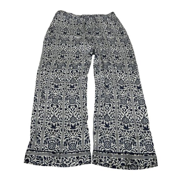 Eberjey x Casa Del Sol - Inez Washable Silk Printed Long PJ Set in Azulejos Navy - Picture 7 of 9